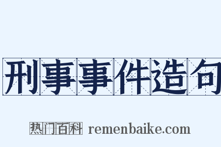 刑事事件造句是什么意思的图片
